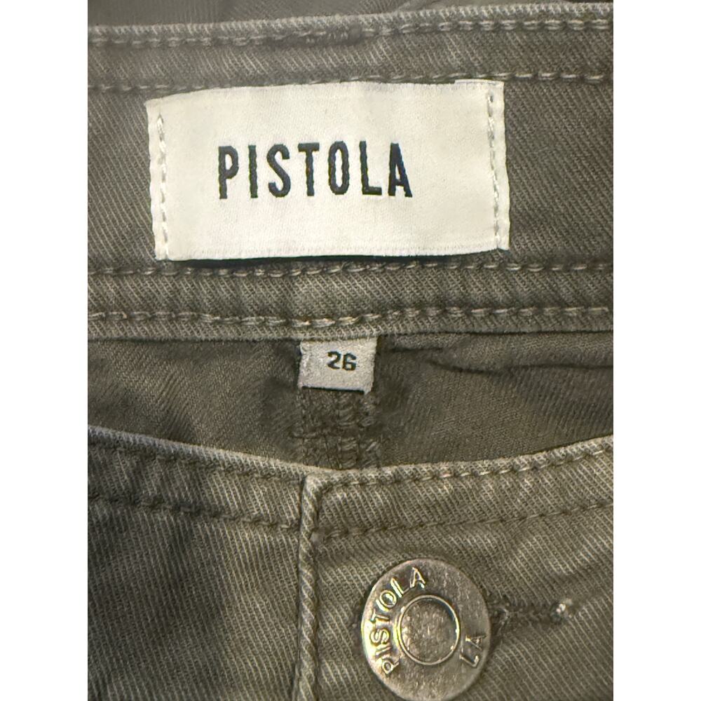 NWT Pistola Elliot Eden High Rise Crop Tuxedo Stripe Straight Leg Pant 26 Green - Picture 8 of 15
